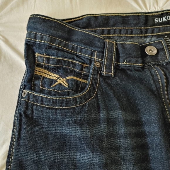 Suko medium-dark wash straight leg blue jeans. Size 36 - Picture 6 of 13